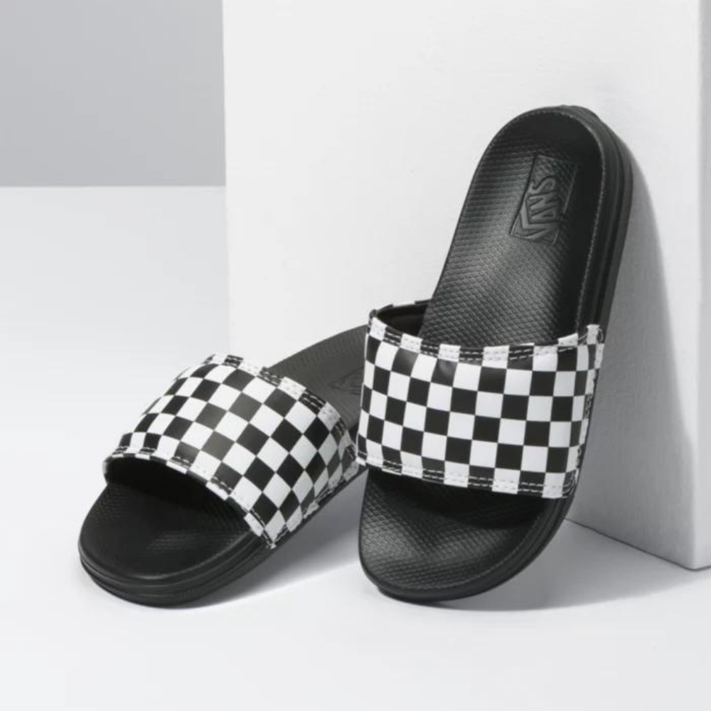 Vans Kids La Costa Slide-On Black / White Checkerboard