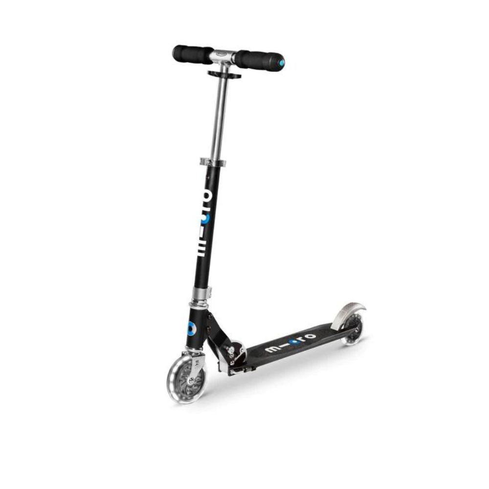 MICRO Sprite Deluxe Scooter - Black with LED Wheels