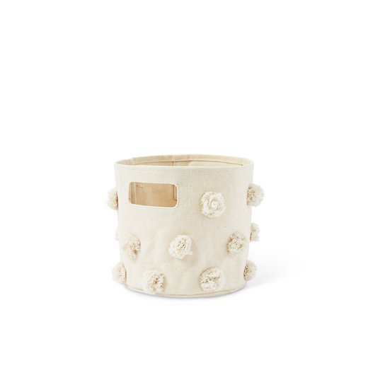 Petit Pehr Pom Pom Mini Bin- Natural 8 In. D X 7 In. H