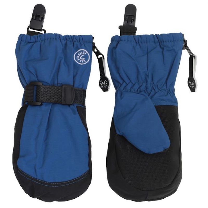 Calikids Waterproof Mitts With Clips Denim Blue