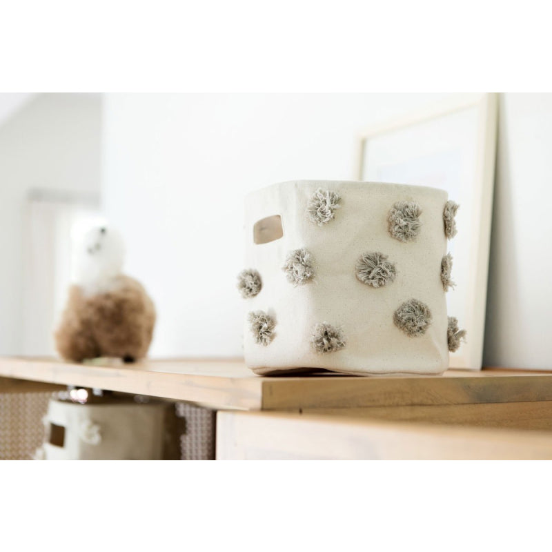 Pehr Pom Pom Mini Bin- Grey 8 In. D X 7 In. H