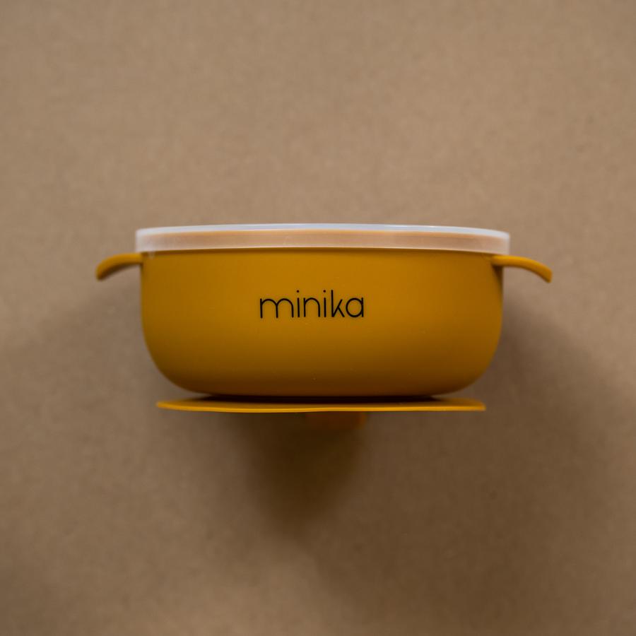 Minika Silicone Bowl With Lid - Ochre