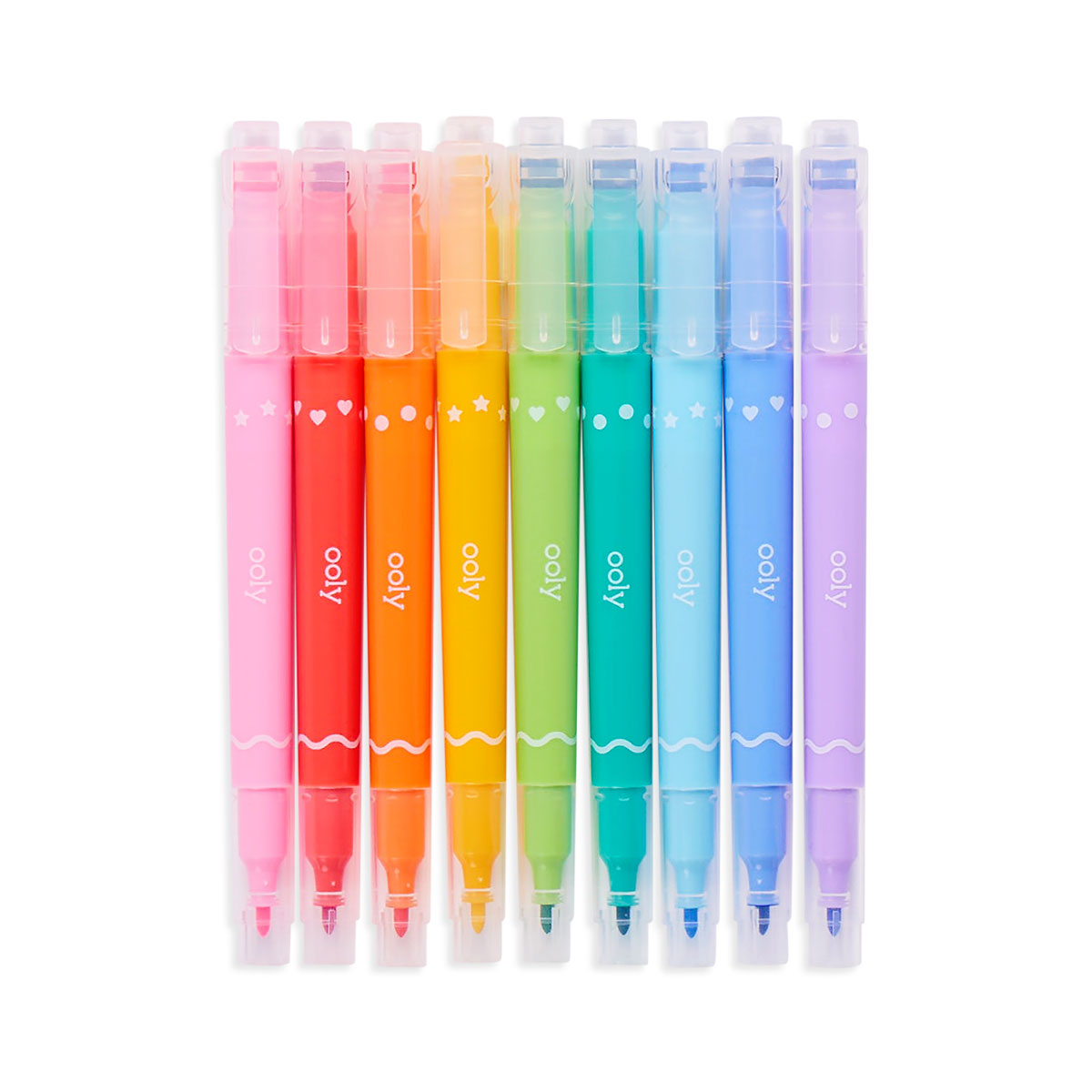 Confetti Stamp Double-Ended Markers, Set of 9