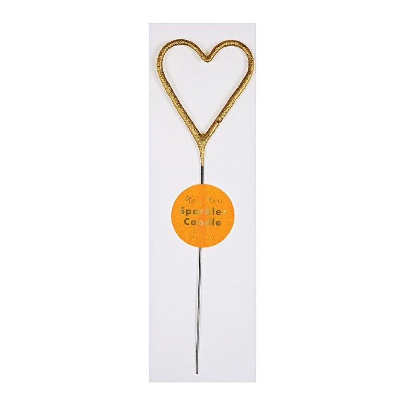Gold Sparkler Heart Candle
