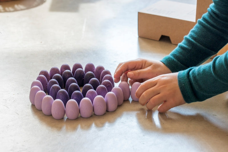 Grapat Wood Mandala Eggs 36 pcs (Purples)