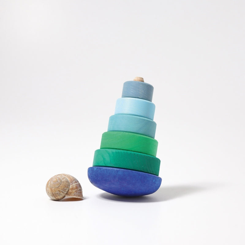 Grimms Wobbly Stacking Tower Blue Green