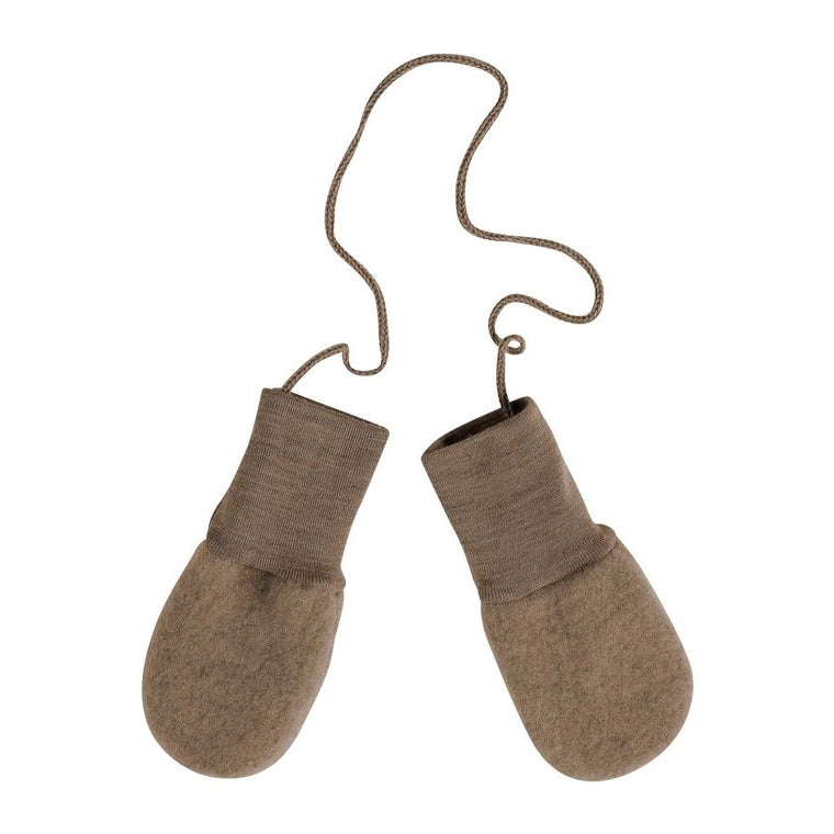Engel Organic Merino Wool Fleece Mittens Walnut