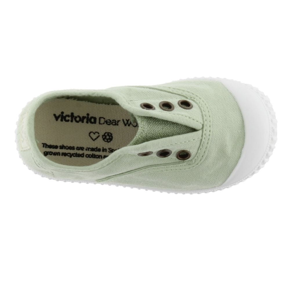 1915 English Washed Canvas Shoe No Laces Wasabi