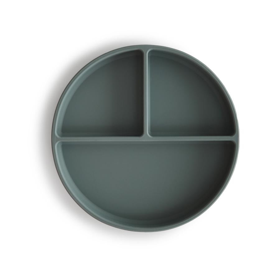 Mushie Silicone Divided Suction Plate - Dried Thyme