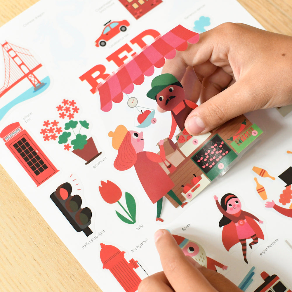 Poppik Mini Discovery Posters- City Red, 26 Stickers