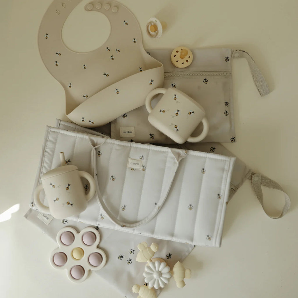 Mushie Diaper Caddy - Bees
