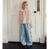 Emile & Ida Embroidered Tulip Denim Pants Washed Blue