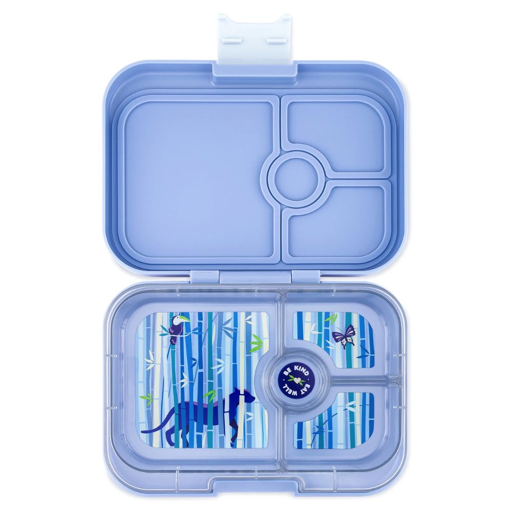 Yumbox Panino 4 Compartment Hazy Blue with Panther Tray