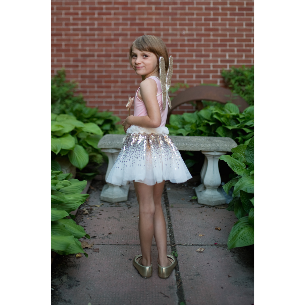 Gracious Gold Sequins Skirt, Wings, & Wand