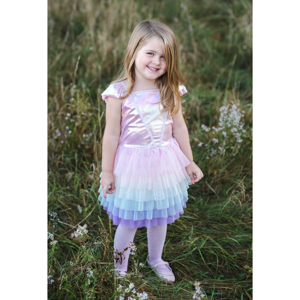 Rainbow Ruffle Tutu Dress, Pink/Multi, Size 5-6