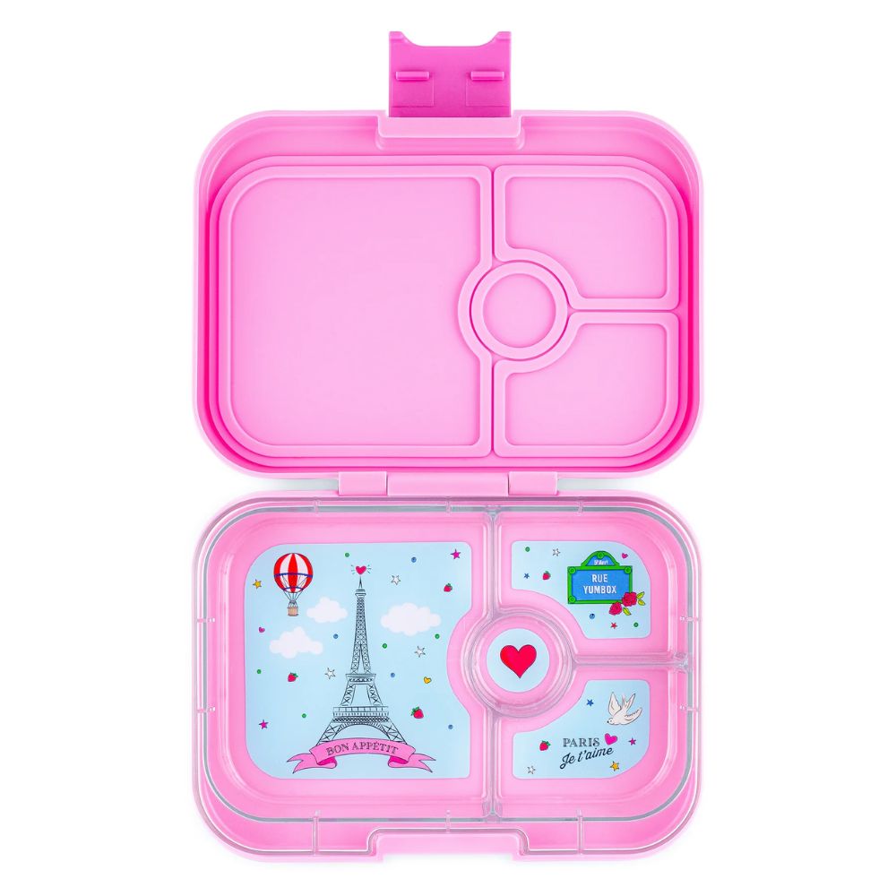 Yumbox Panino 4 Compartment Fifi Pink with Paris Je T'aime Tray