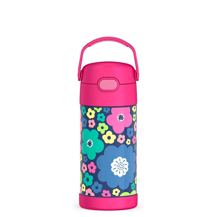  Baby thermos with straw 355 ml flowers - Stainless