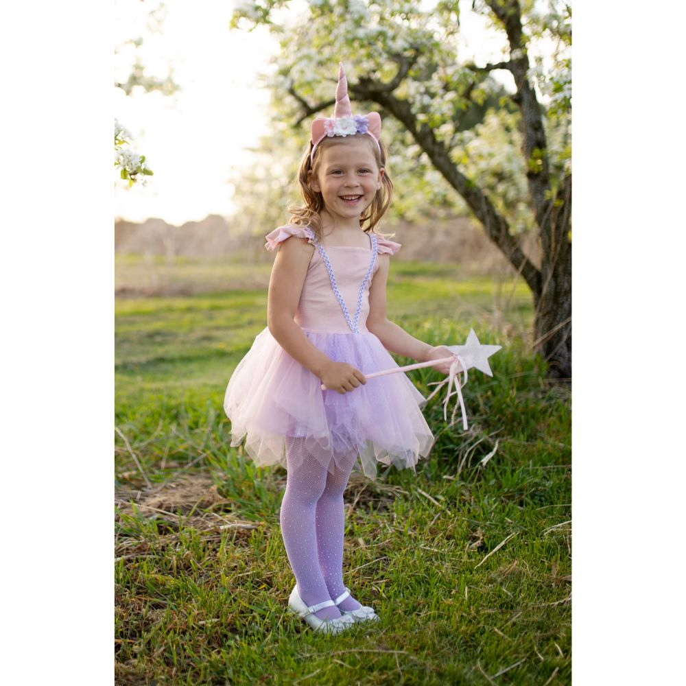 Pink Shimmer Unicorn Dress & Headband 5-6y