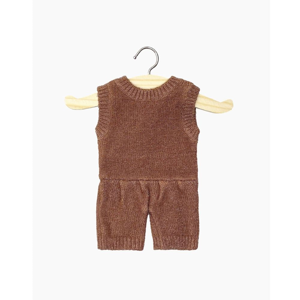 Minikane Clothing for Gordis Dolls 34cm- Orlando romper in caramel mottled knit