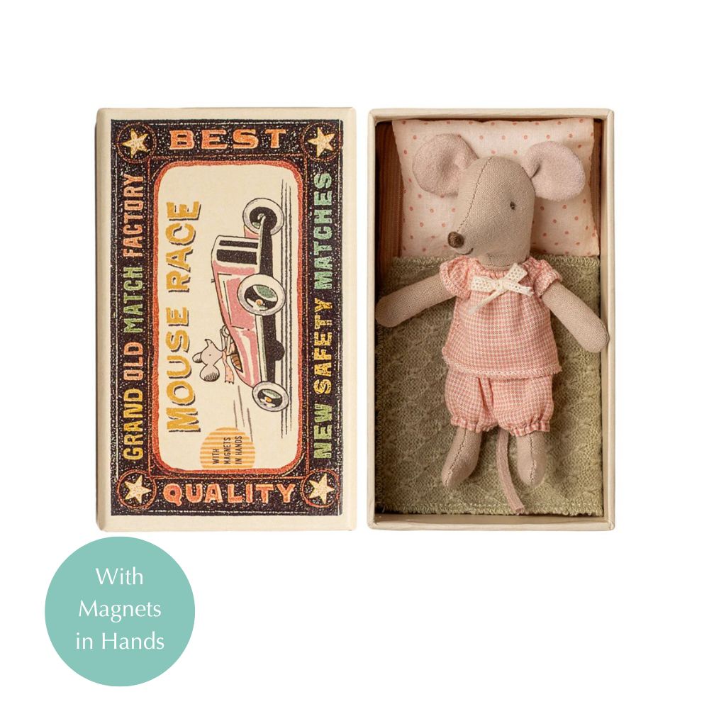 Maileg Little sister mouse in matchbox