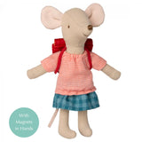 Maileg Tricycle Mouse Big Sister with Bag - Red