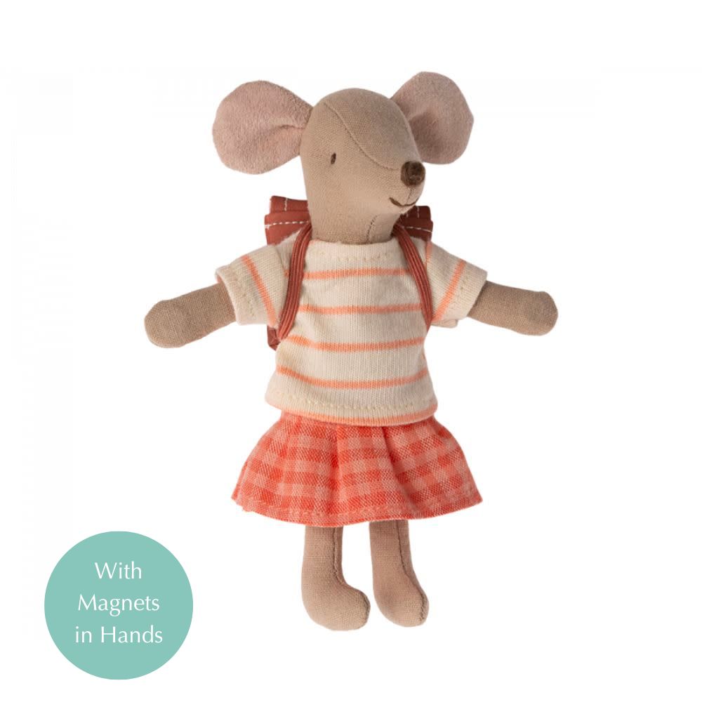 Maileg Tricycle mouse, Big sister - Coral