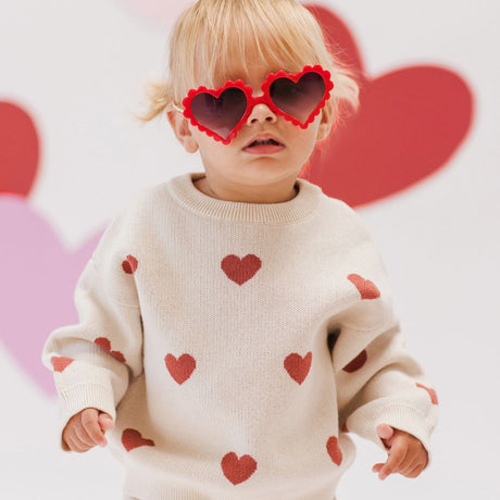 Quincy Mae Heart Knit Sweater N