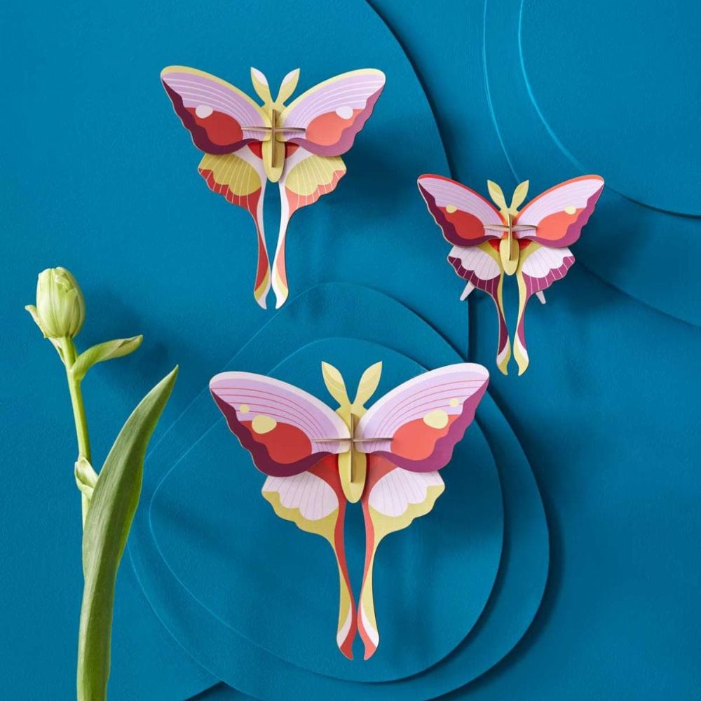 DIY 3D Wall Decoration - Lilac Comet Butterflies, set of 3