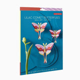 DIY 3D Wall Decoration - Lilac Comet Butterflies, set of 3