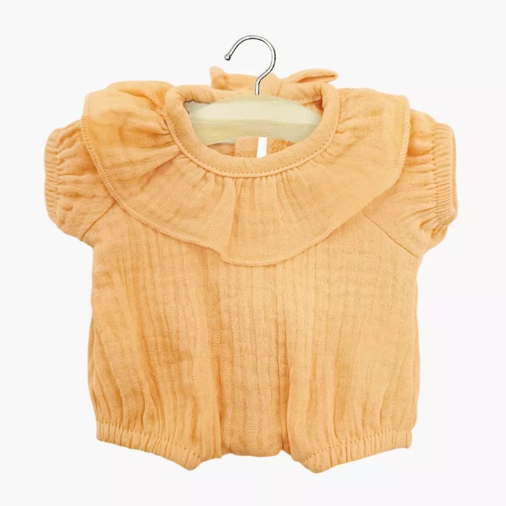 Minikane Babies Collection 28cm- Apricot Cotton Gauze Eva Frill Romper
