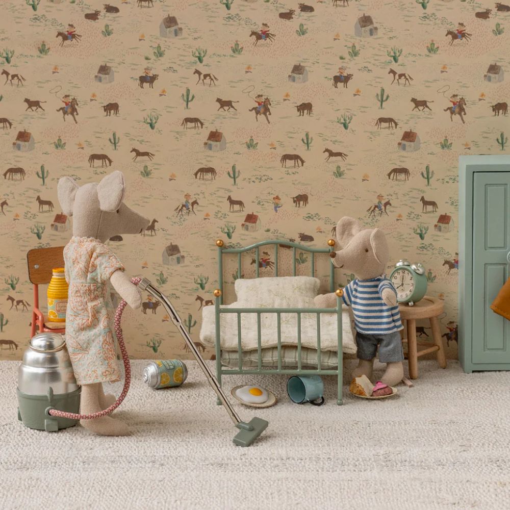 Maileg Vintage single bed, Mouse - Mint