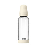 BIBS Glass Baby Bottle Round Latex  240 ml Medium Flow Ivory