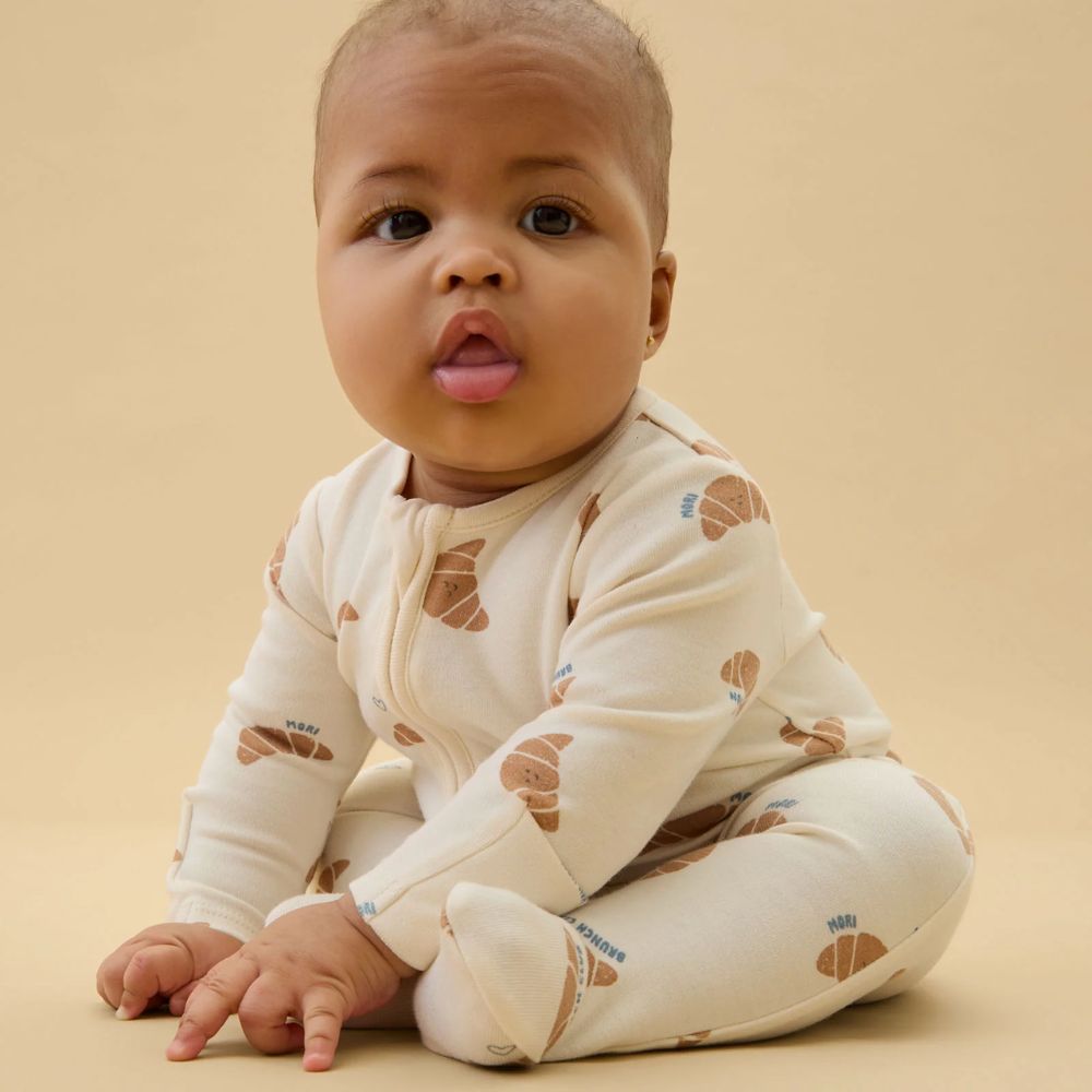 Mori Brunch Club Two Way Zip Up Sleepsuit