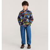 Bobo Choses Paint Forest corduroy shirt in multicolour organic cotton, all over forest print, button front