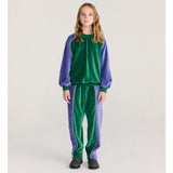 Bobo Choses Color Block sweatshirt in green cotton terry cloth, panelled colour blocks, loose fit