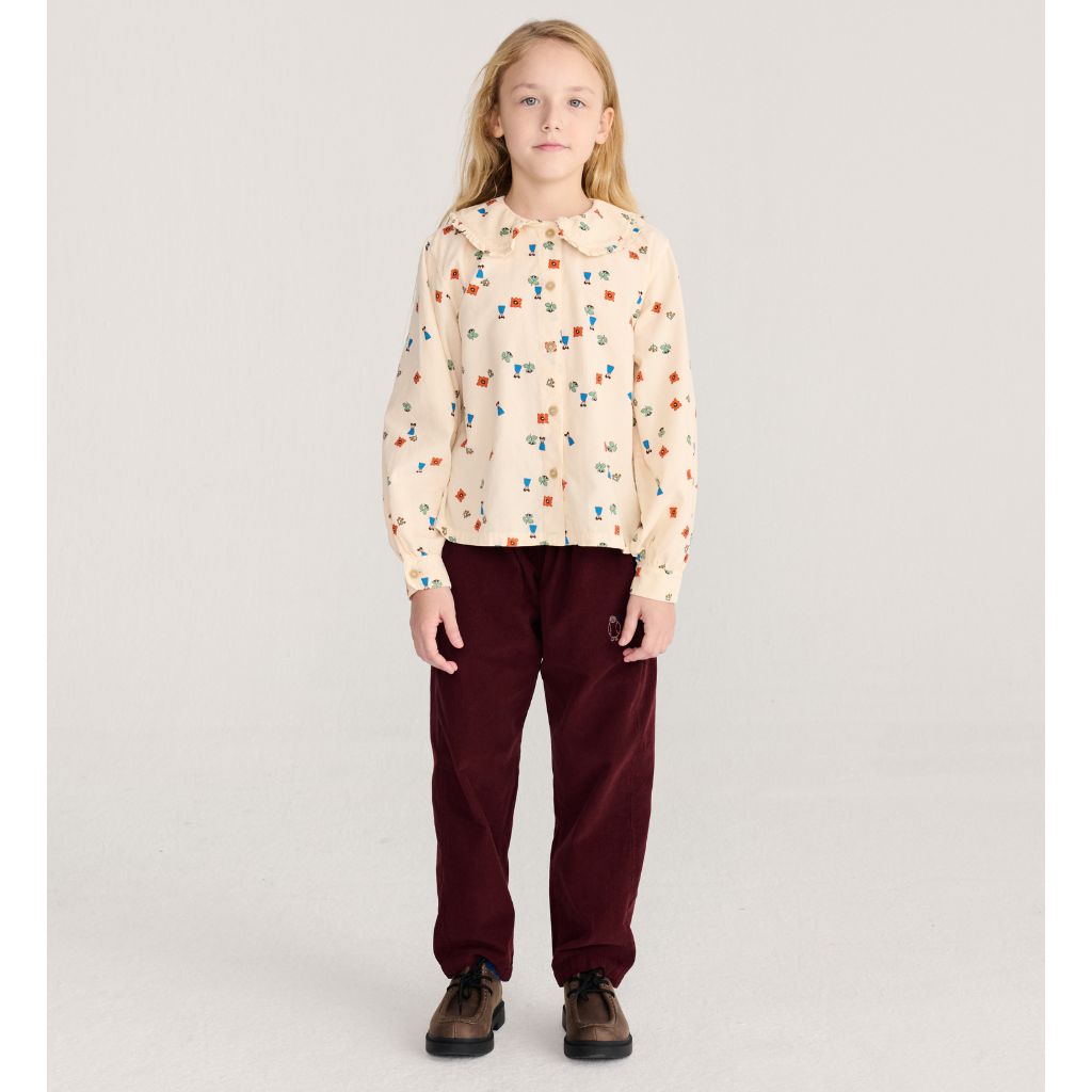 Bobo Choses Blossom blouse in cream organic cotton, all over floral print, relaxed fit
