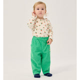 Bobo Choses Baby Stamp Bloom bodysuit in cream stretch organic cotton, floral print, snap gusset