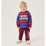 Bobo Choses Baby Embossed Stripes t-shirt in multicolour cotton jersey, tonal embossed stripes