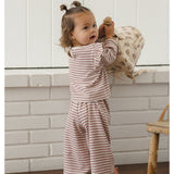 Quincy Mae Ruffle Cozy Set Mulberry Stripe