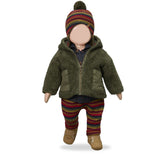 1 + in the Family BIENVILLE multicolour striped baby hat in fleece with earflaps and a pom-pom