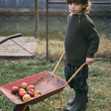 1 + in the Family CHURCHILL navy check baby pants in fleece with a drawstring waist and cuffs