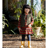 1 + in the Family INUVIK multicolour striped baby dress in soft fleece with a ruffled peplum hem