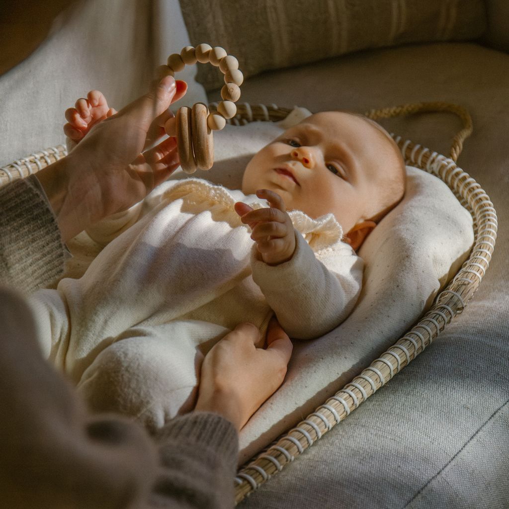 1 + in the Family MERIGNAC ivory newborn jumpsuit in soft capsule fleece with a ruffled collar