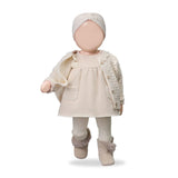 1 + in the Family TALENCE ivory newborn dress in soft capsule fleece with a flared A-line skirt