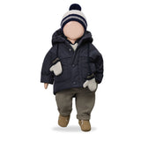 1 + in the Family PORTOFINO taupe baby pants in soft plain fleece with cuffed hems and pockets