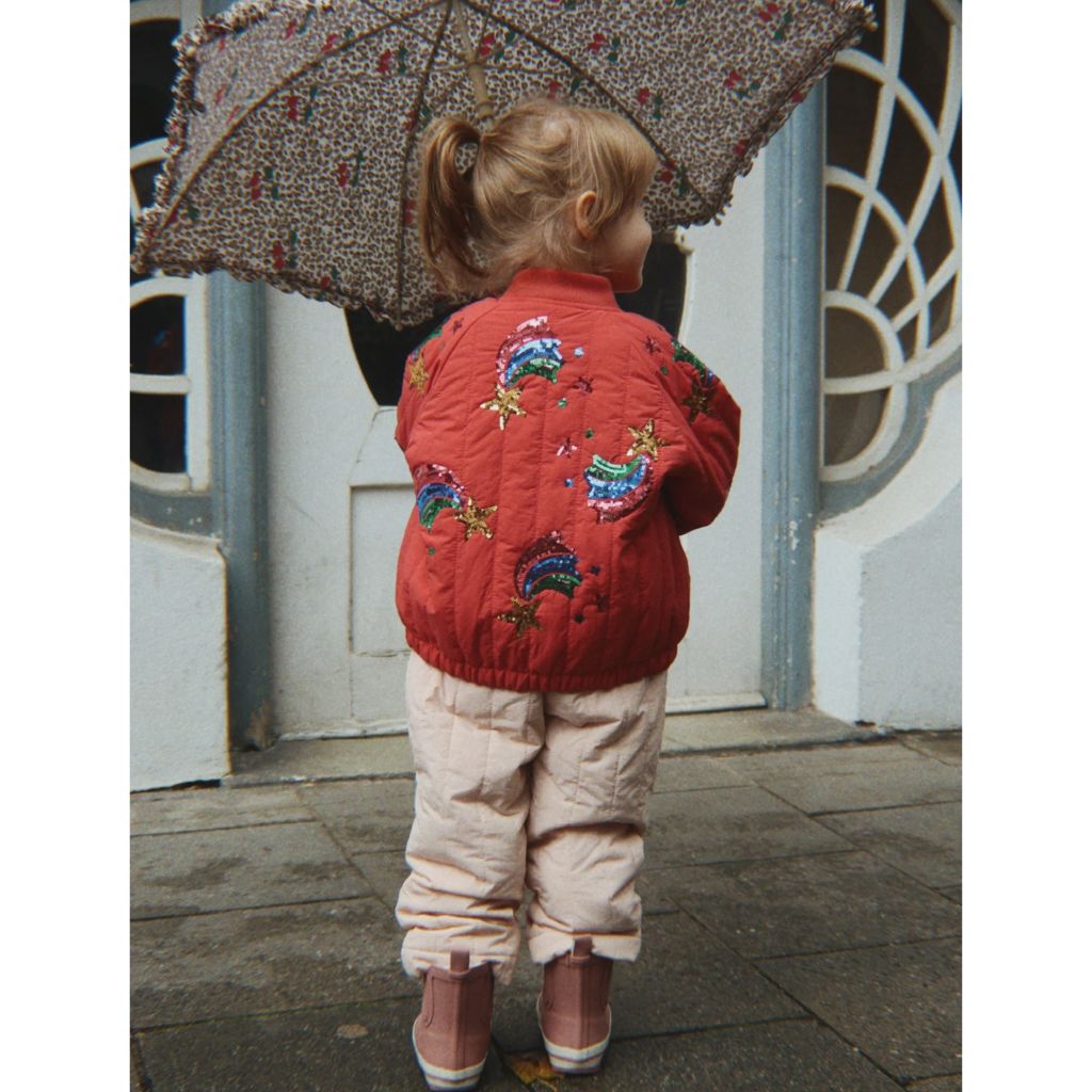 Konges Sløjd Juno Sequin Rainbow Bomber Jacket Cardinal
