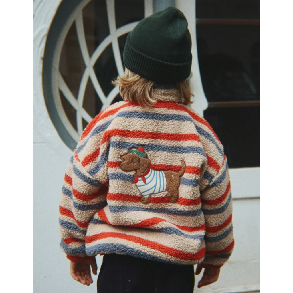 Konges Sløjd Jody Embroidery Teddy Jacket Tangerine Stripe