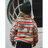 Konges Sløjd Jody Embroidery Teddy Jacket Tangerine Stripe