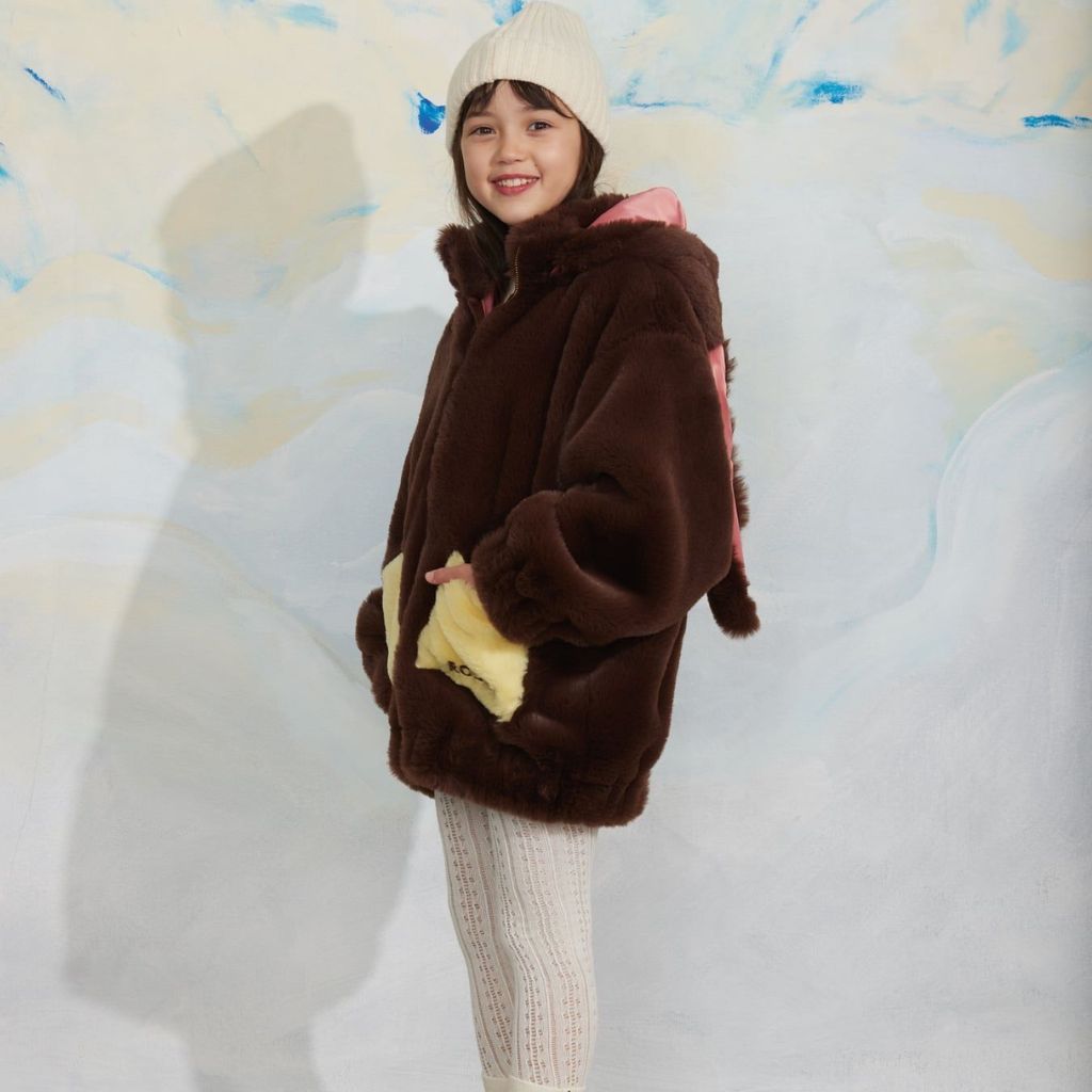 Mini Rodini Rabbit Ear Faux Fur Jacket