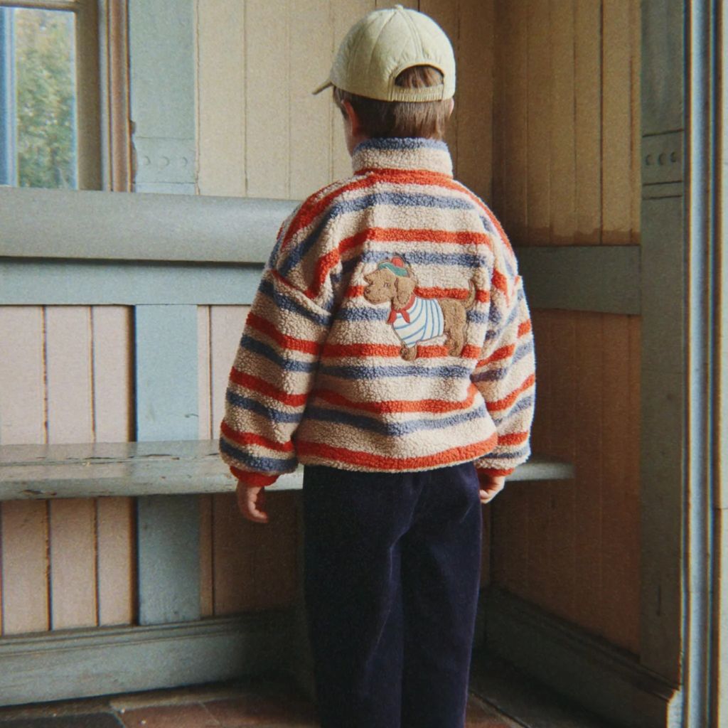 Konges Sløjd Jody Embroidery Teddy Jacket Tangerine Stripe